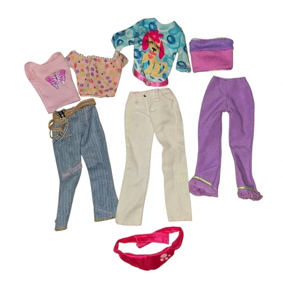 Barbie Doll Clothes‎ Lot Tops Pants Skirt Accessories - Picture 2 of 2